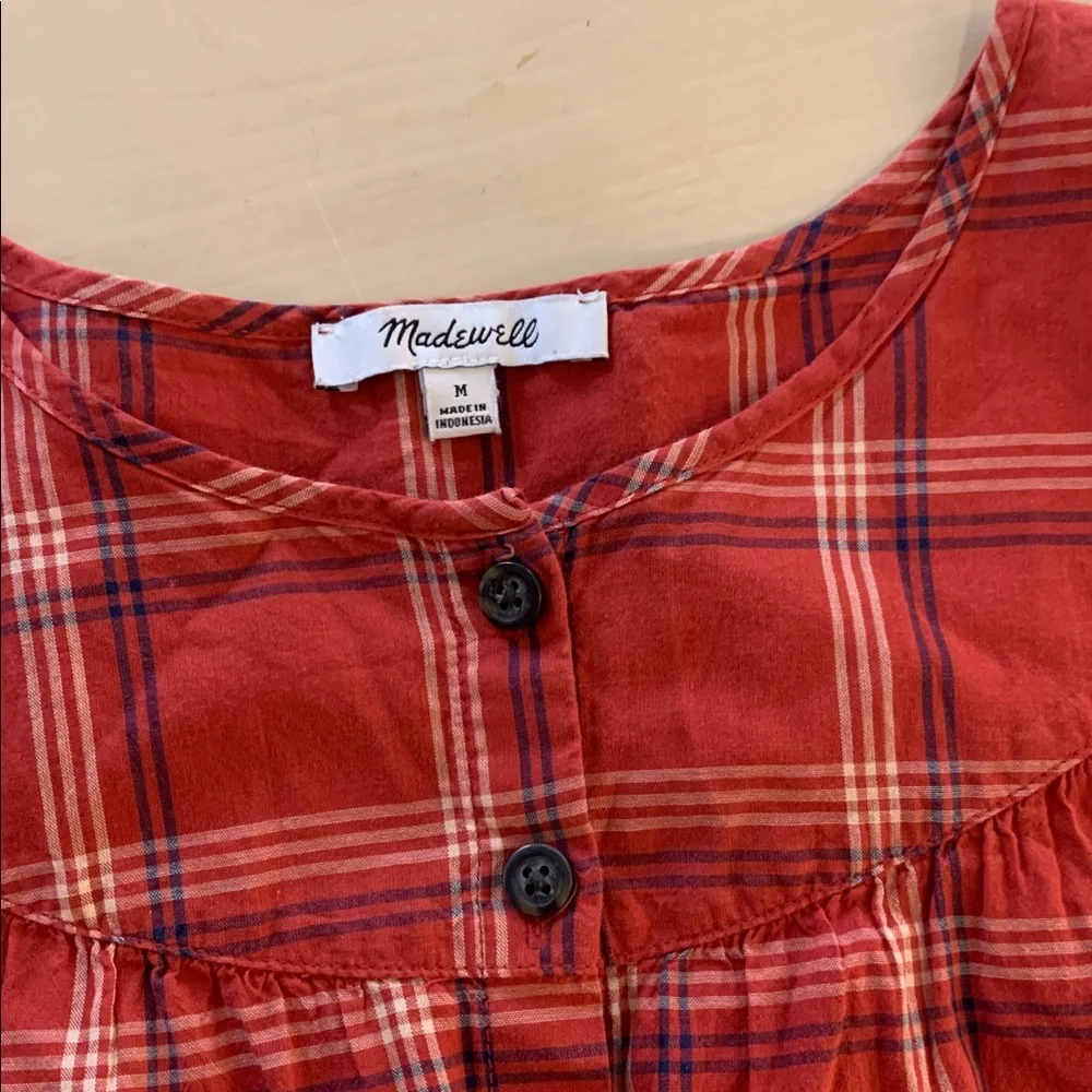 Madewell plaid buttoned shirt sz M - Picture 7 of 7